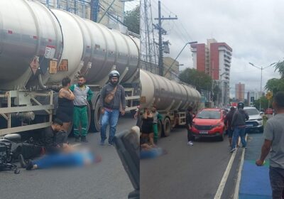 Motociclista colide com carreta em acidente na zona centro-sul de Manaus