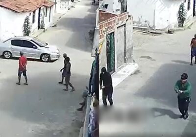 Veja momento em que pistoleiros chegam e descarregam pistola em rivais