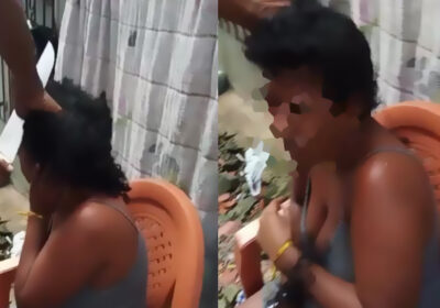 Vídeo mostra criminoso cortando cabelo de mulher com facão no Pará