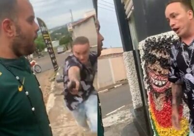 Briga entre dois homens no meio da rua termina com dois baleados; vídeo