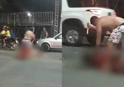 Homem mata flanelinha com várias facadas no meio da rua; imagens fortes