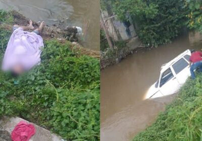 VÍDEO: Casal é resgatado após carro cair em igarapé em Manaus