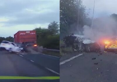 VÍDEO: Jovem em fuga colide carro com caminhão a mais de 160 km/h