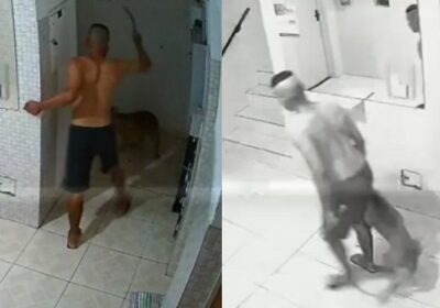 VÍDEO: Pit bull é agredido pelo dono com barra de ferro