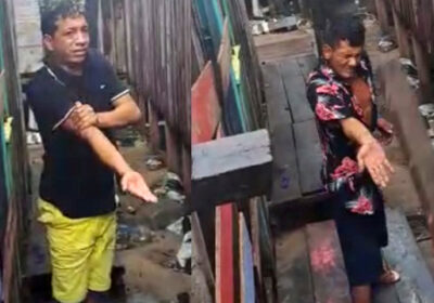 VÍDEO: ‘tribunal do crime’ castiga dupla que assaltou mercado em Manaus