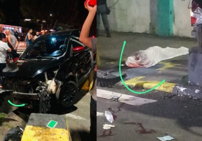 Acidente grave entre carros deixa jovem morta no Centro de Manaus; vídeo