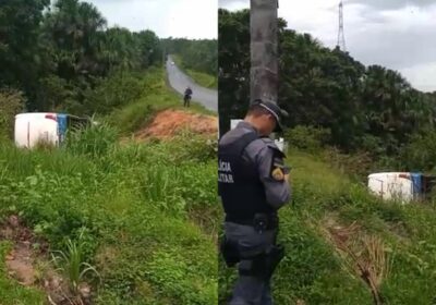 VÍDEO: Ônibus capota em ‘curva da morte’ na rodovia AM-010