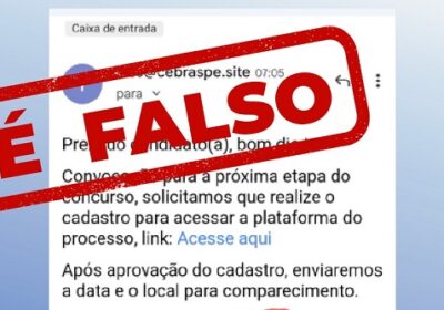 Alerta de golpe! E-mail falso convoca candidatos aprovados no concurso do INSS