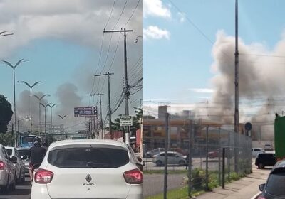 Incêndio em hamburgueria atinge centro comercial em Manaus; vídeo