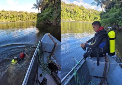 Mergulhadores acham corpo de turista que sumiu durante pesca esportiva no AM