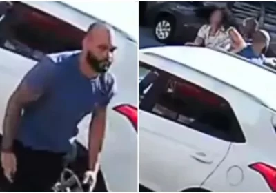 VÍDEO: Homem agride e tenta sequestrar ex-esposa minutos após ela denunciá-lo