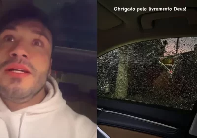 VÍDEO: Lucas Viana sofre tentativa de assalto, reage e tem carro atingido por tiro