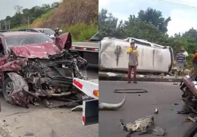 VÍDEOS: três pessoas ficam feridas em acidente na Avenida das Flores em Manaus