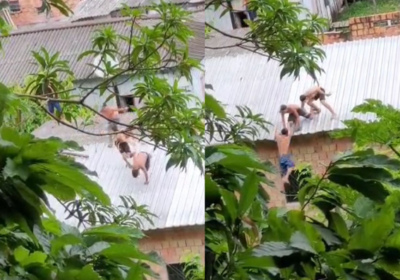 Criminosos espancam e jogam homem de telhado em Manaus; vídeo