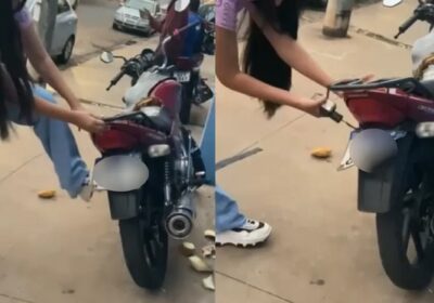 VÍDEO: Adolescentes descobrem namorar o mesmo homem e quebram moto dele