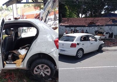 VÍDEO: carro invade ponto de ônibus e deixa feridos na zona norte de Manaus