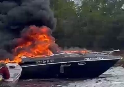 VÍDEO: Incêndio Destroi Lancha no Lago do Tarumã em Manaus