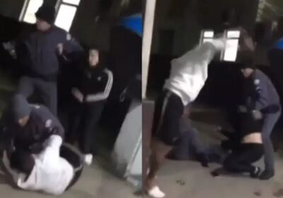 VÍDEO: Jovem agride policiais e é ‘enforcado’ após tentar furar fila de hospital