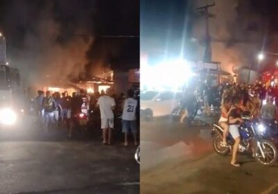 VÍDEO: Lanchonete é destruída durante incêndio em Manaus