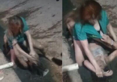 Novinha surta após ser chamada de “galinha” e briga em esgoto; veja vídeo