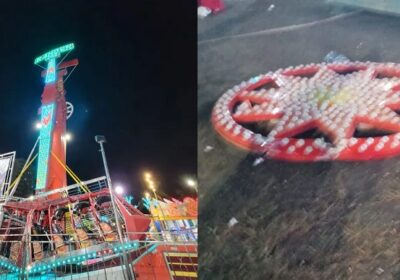 VÍDEO: Peça de brinquedo ‘kamikase’ despenca e deixa feridos em parque de diversões