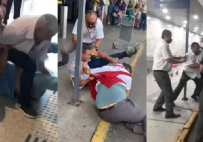 VÍDEO: Briga por passageiros no aeroporto termina em porradal entre as malas