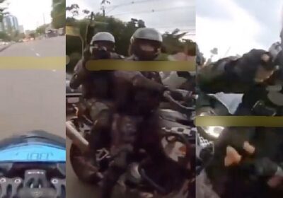 Motoqueiro ultrapassa sinal vermelho na Djalma Batista e é enquadrado pela ‘Rocam Motos’