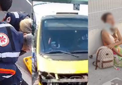 VÍDEO: “Amarelinho” atropela mototaxista e passageira, que agonizam de dor na Grande Circular