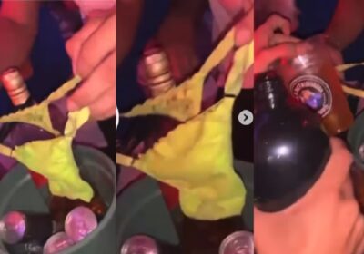 VÍDEO: Jovens filmam whisky ‘coado’ na calcinha usada em bar no Alvorada e povo debocha