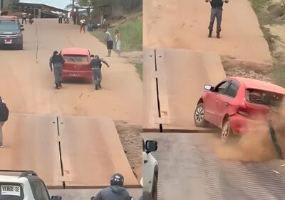 VÍDEO: Carro perde o freio, desce ladeira e bate em balsa no Amazonas