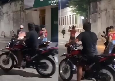 VÍDEO: Homem agride e derruba mulher de moto no Amazonas