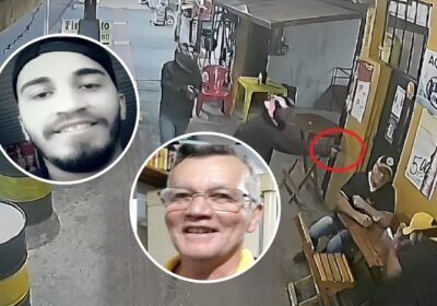 VÍDEO: Pai e filho são executados enquanto conversavam em mesa de bar