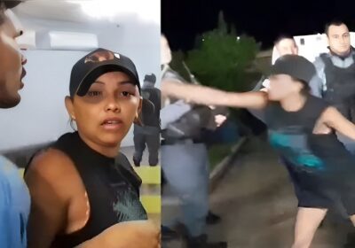 VÍDEO: Repórter leva tapão de casal do crime na porta de delegacia do Amazonas