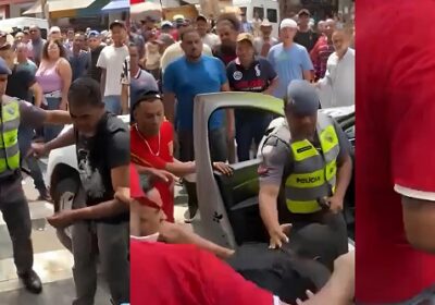 VÍDEO: Ladrão implora por ajuda da polícia após levar surra na rua