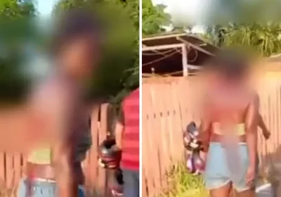 VÍDEO: Mulher fica com faca nas costas após briga de família