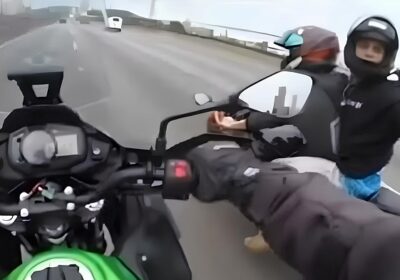 VEJA VÍDEO: Motociclista grava o próprio assalto em alta velocidade