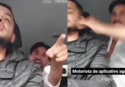 VÍDEO: Bêbado dá tapa no rosto de motorista de app, abandona esposa e diz: ‘Se tu quiser, come gostoso’