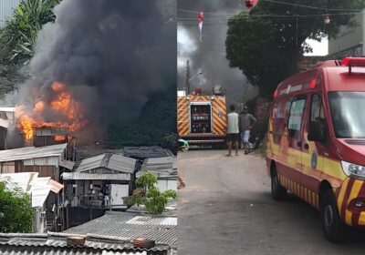 VÍDEOS: Incêndio atinge casa e fumaça se espalha no Centro de Manaus