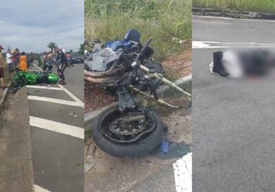 VÍDEOS: Motoqueiro morre e outros ficam feridos em acidente no AM