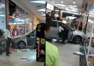 Mulher invade loja com carro que estava exposto em shopping de Manaus