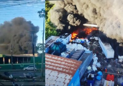 VÍDEO: incêndio atinge galpão de empresa na zona leste de Manaus