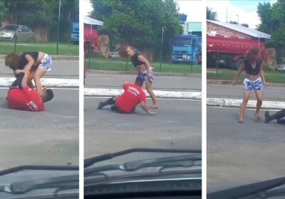 VÍDEO: Suposta ladra tenta esfaquear bombeira civil em Manaus