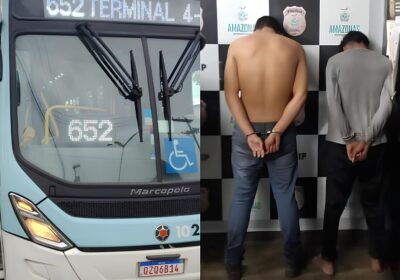 Dupla é presa em flagrante após assaltar passageiros de ônibus em Manaus