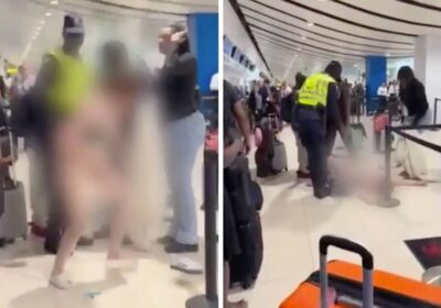 VÍDEO: Mulher em surto fica pelada e ataca pessoas em aeroporto