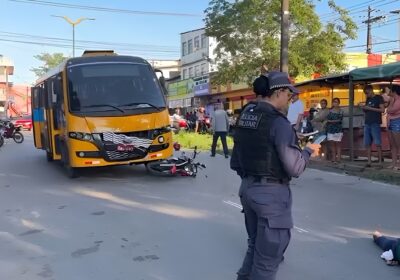 VÍDEOS: Motociclista morre ao ser atingido por ‘Amarelinho’ em Manaus