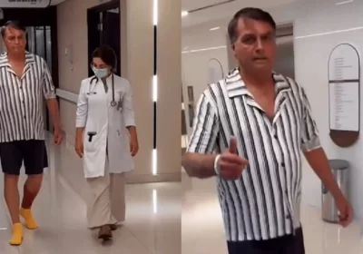 Sem previsão de alta, Bolsonaro mostra infecção na perna em hospital