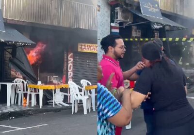 VÍDEOS: Incêndio atinge restaurante no Centro de Manaus