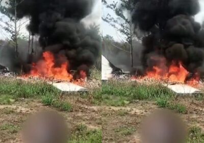 VÍDEO: Avião cai e pega fogo no município de Lábrea, no AM