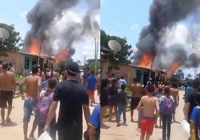 VÍDEO: Incêndio destrói residência e família perde tudo no município de Codajás, no AM