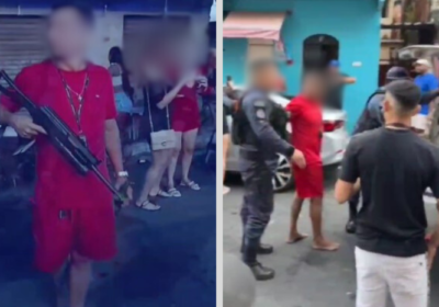 VÍDEO: Amostradinho se exibe com ‘fuzil’ no bairro da Compensa em Manaus